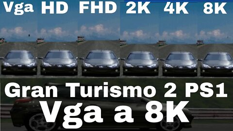 Teste Resolução VGA até 8K Duckstation Gran Turismo 2 PS1