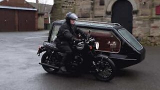 Priest introduces an unusual motorcycle hearse