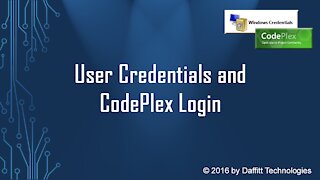 User Credentials and CodePlex Login