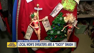 Single mom in Wesley Chapel gains worldwide buzz for 'ugly, tacky' Christmas sweaters