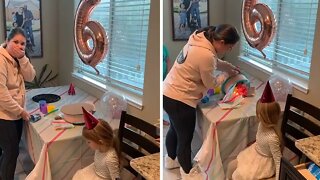 Mom Accidentally Drops Kid's Birthday Cake