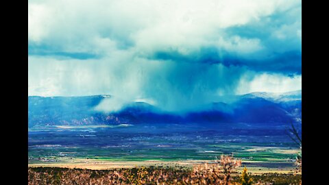 Beautiful View Of Oncoming Spring Shower Time-lapse