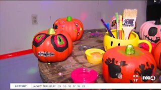 Pumpkin painting at Splatter Dayz in Fort Myers