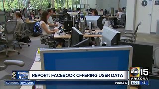 Facebook accused of offering user data to companies