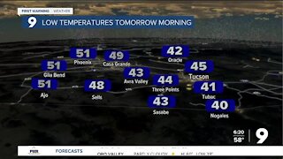 Cool temperatures remain over southern Arizona through the middle of the week