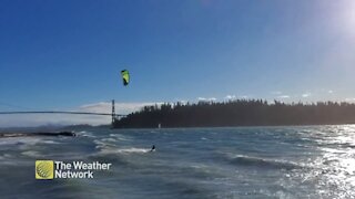 Wind surfers take advantage of gusty B.C. conditions