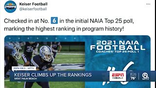 Keiser football climbing rankings