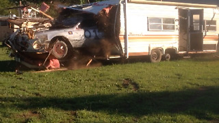 Impossible Car Stunts: Daredevil Drives Car Through An RV