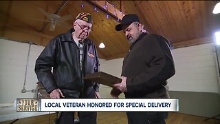 Local veteran honored for special delivery