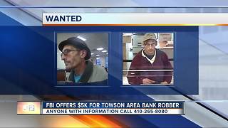 FBI offers $5,000 for Towson-area bank robber