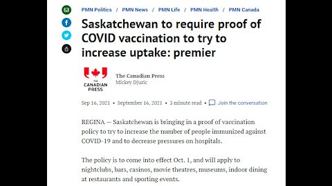 Saskatchewan Quietly Announces Massive Power Grab Ahead of Covid Health Pass Agenda