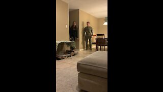 Daughter’s BF returns from training.
