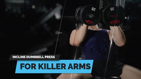 Dumbell press for toned arms.
