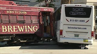 Bus driver involved in crash with HART Streetcar cited in downtown Tampa
