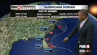 Hurricane Dorian steady at 185 MPH