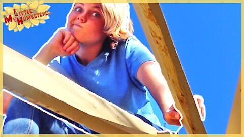 Reciprocal Roof Frame Construction Complete! | Shae's Earthbag Bedroom | Weekly Peek Ep111
