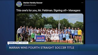 Bloomfield Hills Marian wins fourth straight soccer title, dedicates win to late AD Dave Feldman