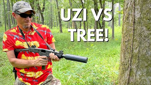 FULL AUTO UZI VS TREE!