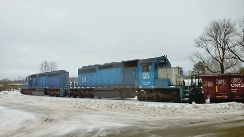 Freight Train Creating Winter Speed Bumps At Railroad Crossings! #trains #trainvideo | Jason Asselin