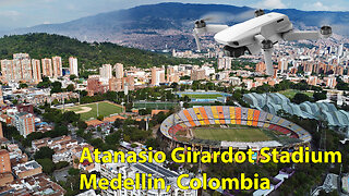 Atanasio Girardot Stadium in Medellin, Colombia - drone 4K video