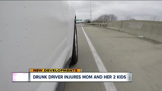 Drunk driver injures mom and her 2 kids