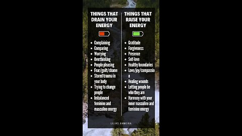 Things that DRAIN and RAISE your energy