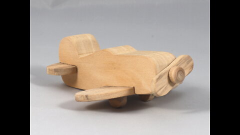 Wood Toy Airplane, Handmade Unfinished, Unpainted, Paintable Bare Wood, and Ready To Paint