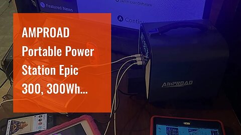 AMPROAD Portable Power Station Epic 300, 300Wh Backup Power Inverter Generator with 4*LED Light...