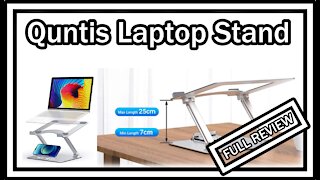 Quntis Laptop Stand, Ergonomic Adjustable Notebook Riser for Desk, Portable Computer Stand, REVIEW