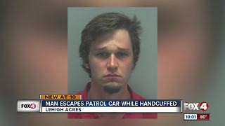 A man in handcuffs escaped the back of a patrol car