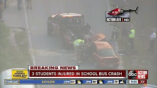 Pasco students injured after head-on crash involving school bus