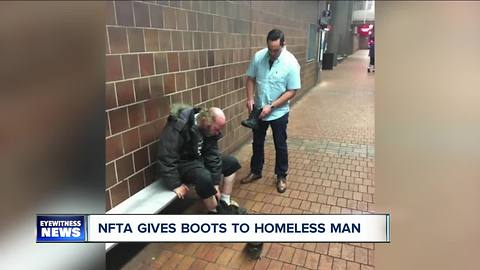 NFTA officer buys boots for homeless man