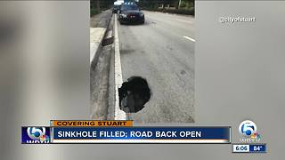 Stuart sinkhole filled, road back open