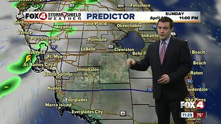 FORECAST: For your Sunday expect mainly inland rain areas during the afternoon with highs in the 80's
