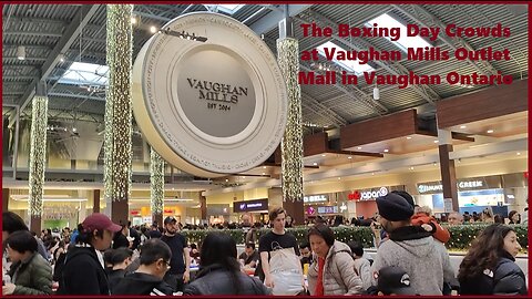 HD The Boxing Day Crowds at Vaughan Mills Outlet Mall Ontario