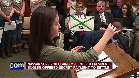 Nassar survivor alleges secret $250K payoff attempt by MSU Interim President Engler