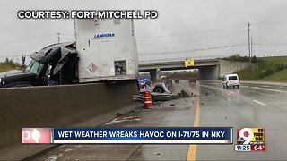 Wet weather wreaks havoc on I-71/75 in Northern Kentucky