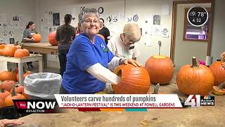 Volunteers carve hundreds of pumpkins