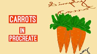 Timelapse video of carrots in procreate