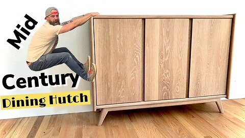 Mid-Century Furniture // Easy Storage Cabinet Build // How-to Build with Oak