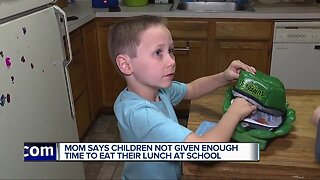 Moms say children not given enough time to eat their lunch at school