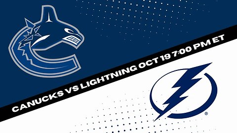 Lightning vs Canucks Prediction, Pick and Odds | NHL Hockey Pick for 10/19