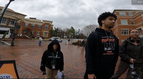 University of North Carolina Charlotte: Rainy Soggy Day, Contending w/ Muslims, Contending w/ a Pro-Homosexual "Christian", Ministering To A Couple of Humble Christian Students