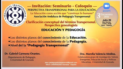 29/07/2022: Seminario-coloquio de la Asociación de Pedagogía Transpersonal