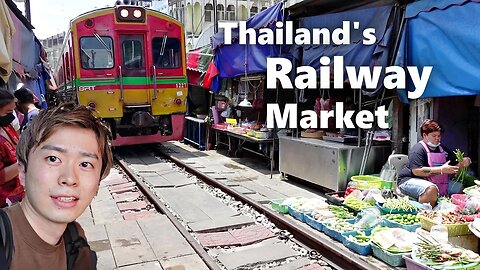A Train Runs Through This Dangerous Market // Thailand Travel 2022