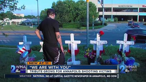 "We are with you": Tribute grows to Annapolis shooting victims