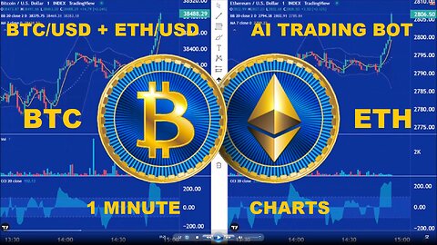 LIVE - Bitcoin + Ethereum - 1 Minute Charts - Pine Script Trading Bot