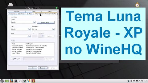 4- Instalando o tema Luna (Royale) do Windows XP Theme no Wine do Linux
