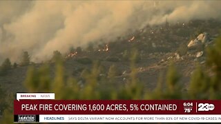 Peak Fire continues to grow