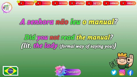 New Portuguese Sentences! \\ Week: 8 Video: 3 // Learn Portuguese with Tongue Bit!
